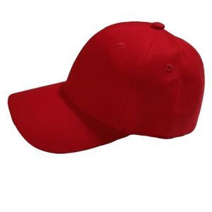 Red Baseball Cap Size 6 7/8 Polyester Adjustable Baseball Hat